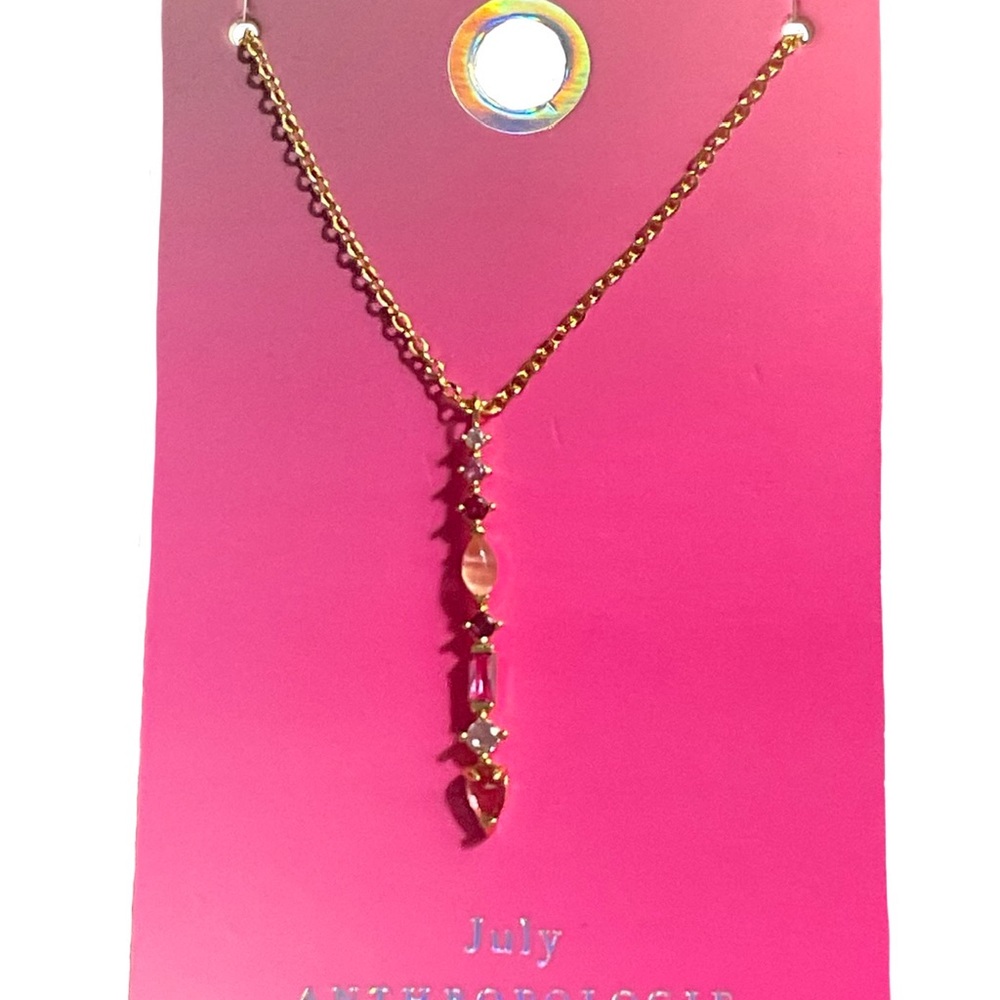 NWT Anthropologie Birthstone Pendant Necklace-July